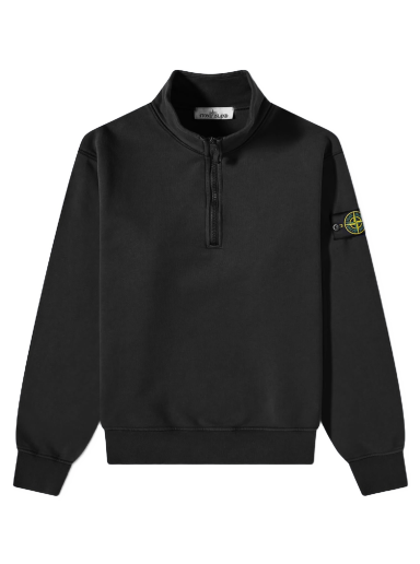 Суитчър Stone Island Garment Dyed Half Zip Sweatshirt Черно | 101561951-A0029