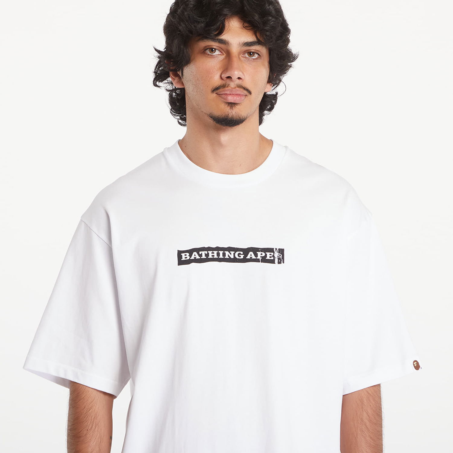 Тениска BAPE A BATHING APE Screen Print Stencil Logo Relaxed Fit Short Sleeve Tee White Бяло | 001TEK801332M WHT, 1