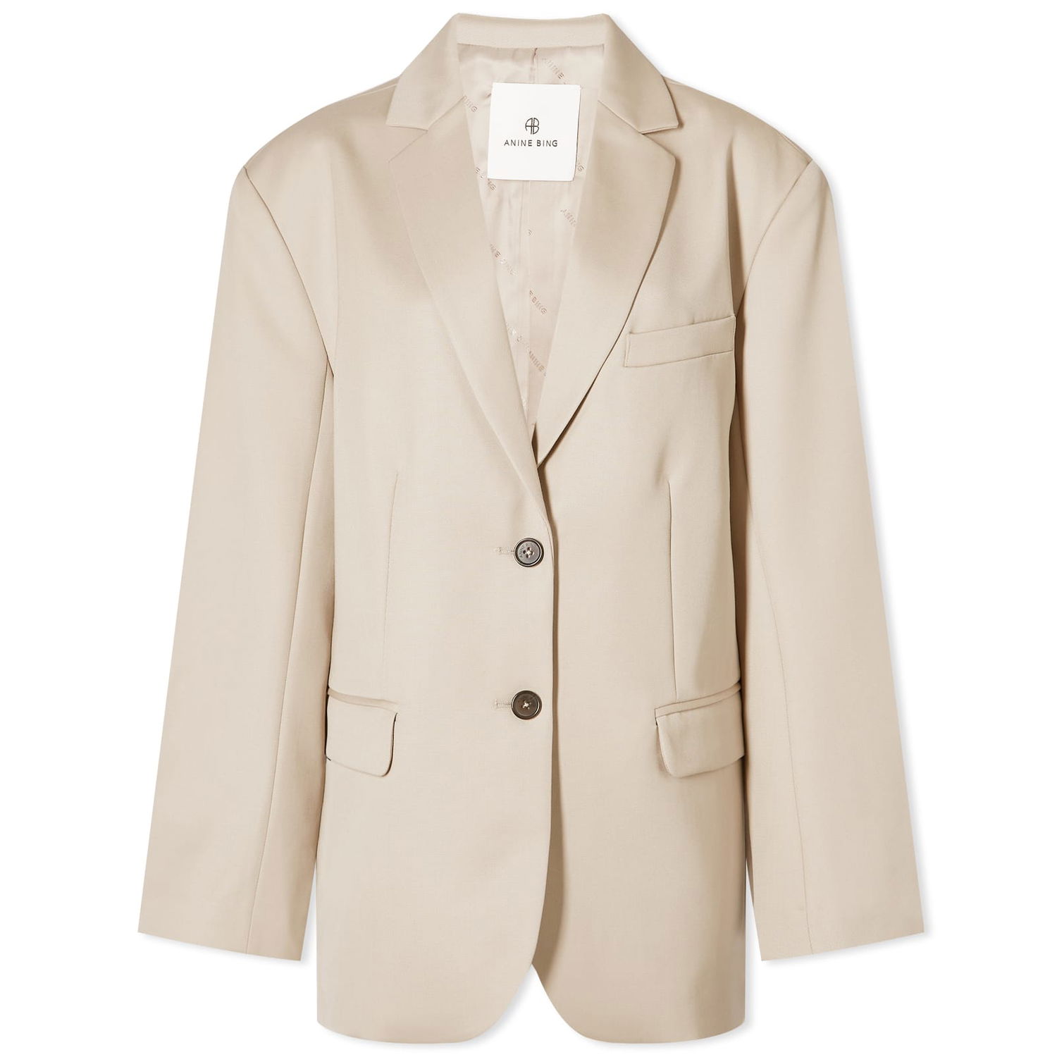 Яке Anine Bing Quinn Oversized Woven Blazer Бежово | A-01-7073-230, 0