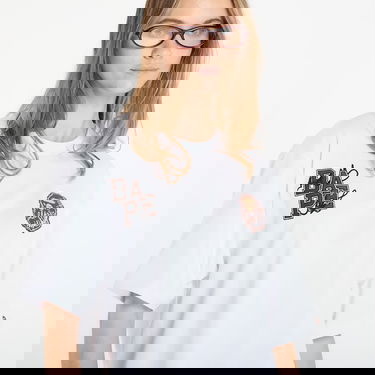 Тениска BAPE BAPE® x FOOTSHOP - Scribble Logo Tee UNISEX White Бяло | 001TEL721323MWHT, 4