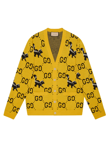 Пуловер Gucci GG And Skunk Cardigan Жълто | 716113 XKCL2 7218