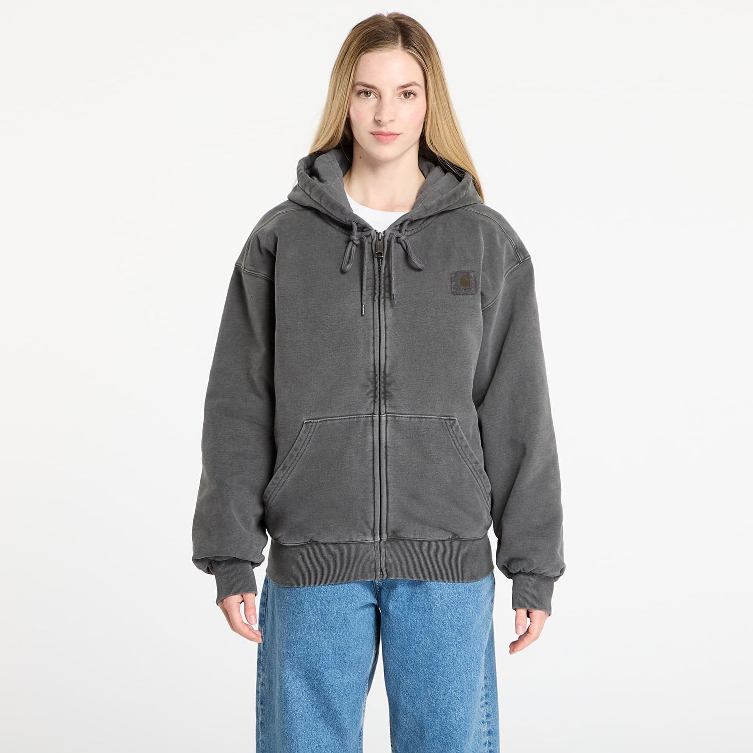 Суитчър Carhartt WIP Sweatshirt Hooded Vista Jacket Garment Dyed Сиво | I029524.89GD, 0