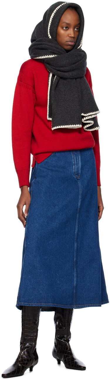 Шал TOTEME TOTEME Embroidered Wool Cashmere Scarf Бежово | 241-WSC1233-YA0004, 4