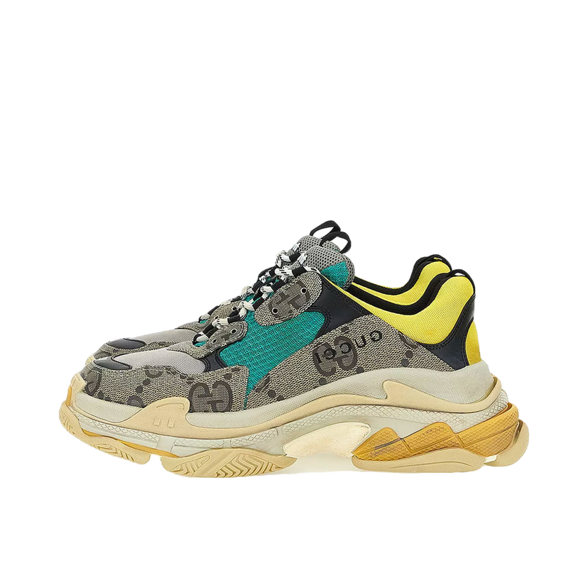 Кецове и обувки Balenciaga The Hacker Project x Triple S Beige Green Yellow Бежово | 681067UMO20 9766