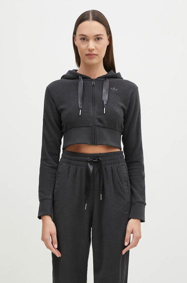 Суитчър adidas Originals Hoodie Cropped With Zipper Сиво | JN3006, 0