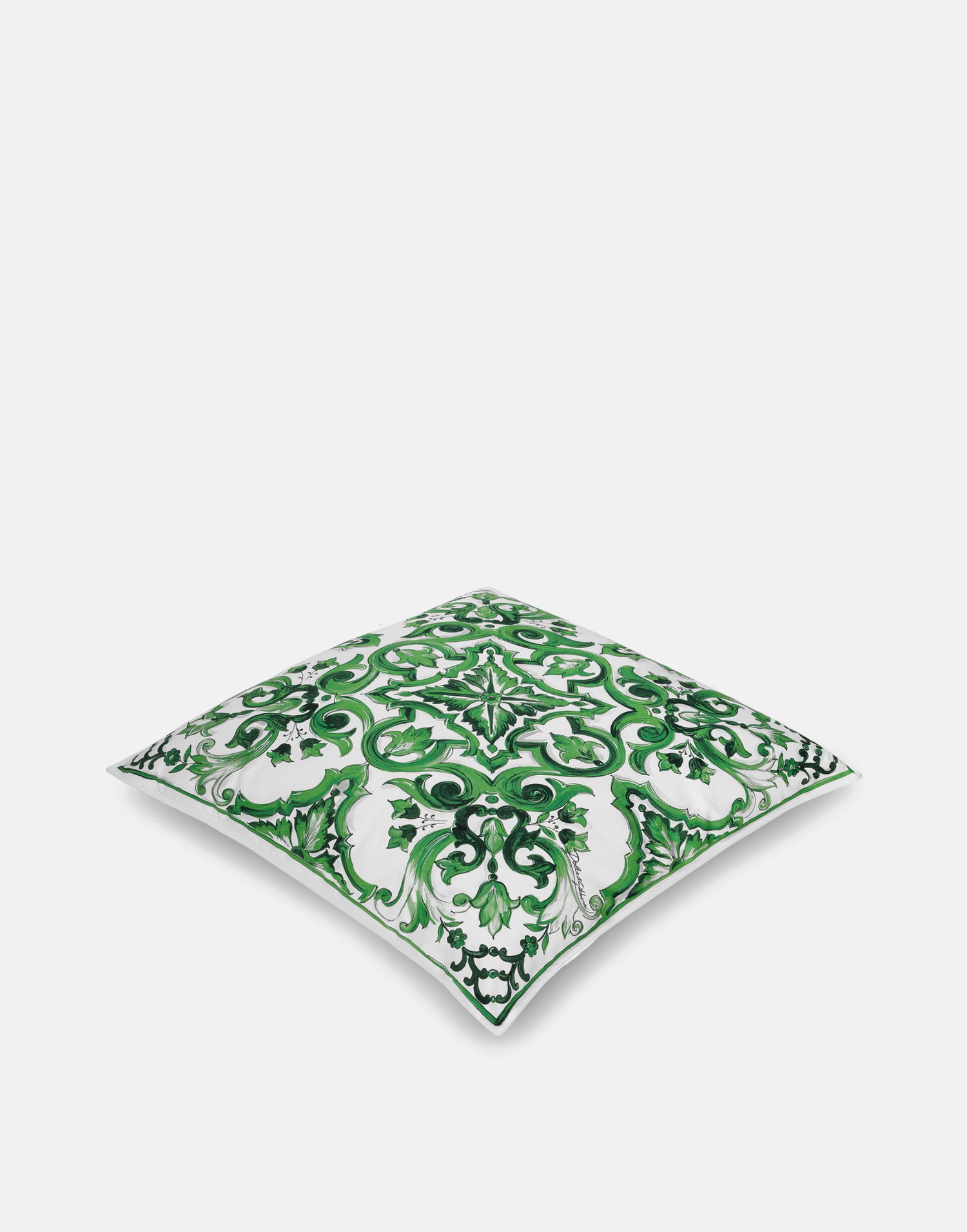 Домашен декор Dolce & Gabbana Dolce & Gabbana Canvas Cushion Medium with Mediterranean Tile Print Зелено | TCE002TCAA2UV010, 1