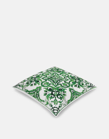 Домашен декор Dolce & Gabbana Dolce & Gabbana Canvas Cushion Medium with Mediterranean Tile Print Зелено | TCE002TCAA2UV010, 1