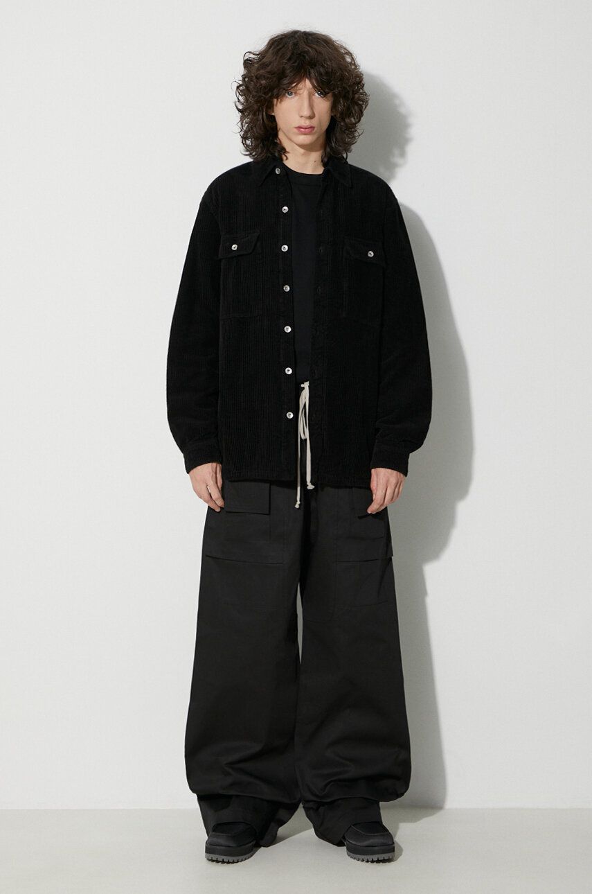 Риза Rick Owens Corduroy Shirt Jacket Черно | DU02C5755.HC, 1