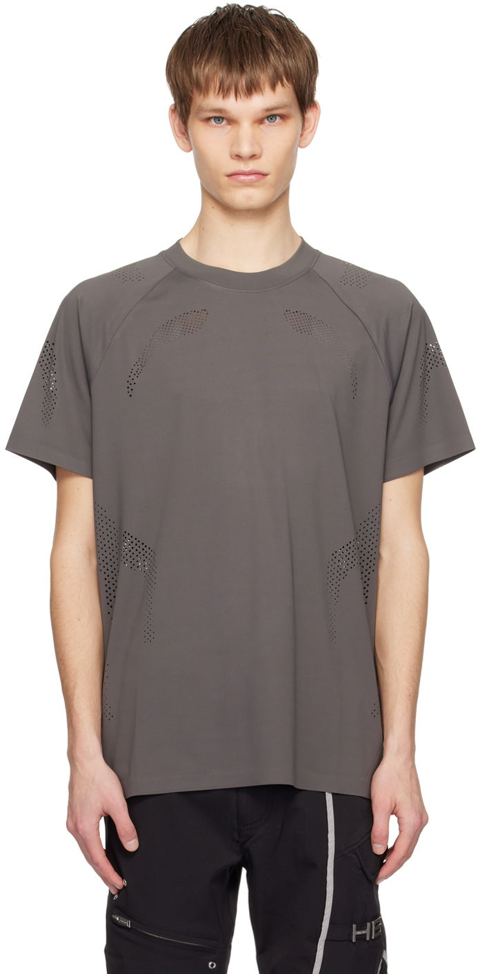 Тениска HELIOT EMIL Intine Perforated T-Shirt Сиво | SS24_M_09_106_LGY06, 0