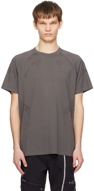 Тениска HELIOT EMIL Intine Perforated T-Shirt Сиво | SS24_M_09_106_LGY06, 0