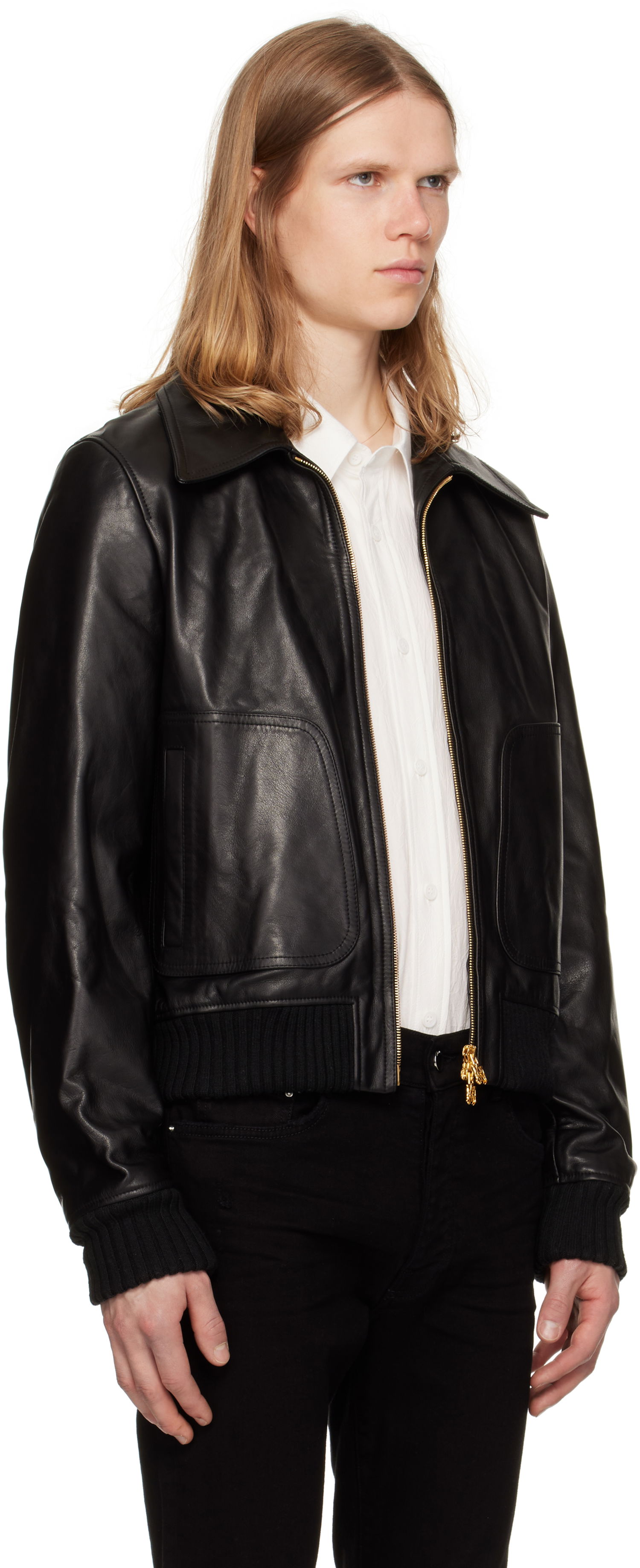 Яке бомбър AMIRI AMIRI Zip Leather Jacket Черно | AMLTJT1028, 1