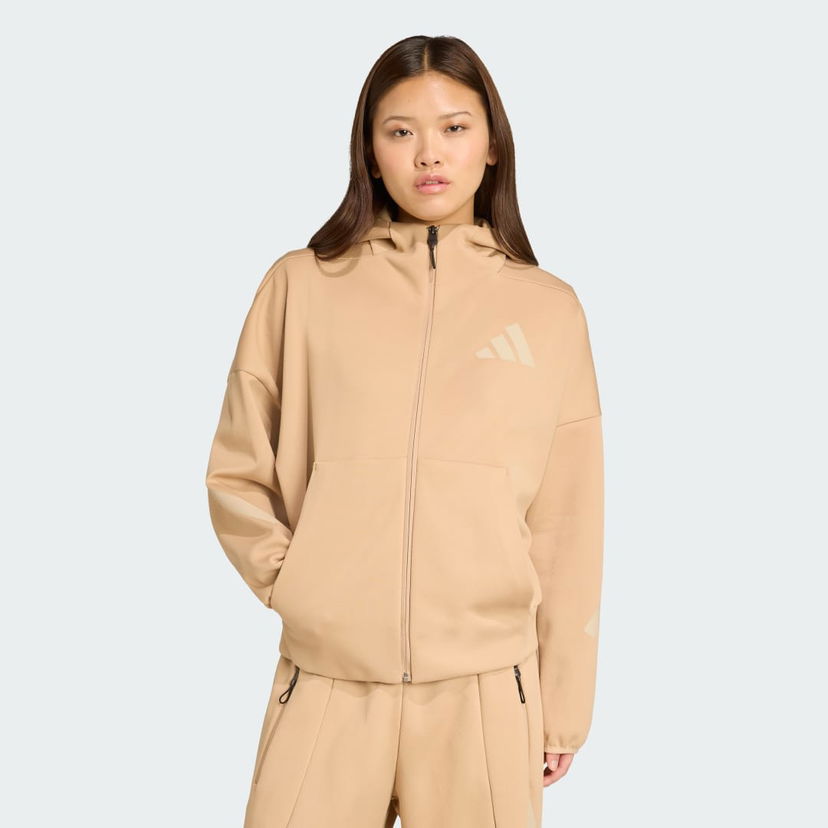 Суитчър adidas Performance Z.N.E. Full-Zip Hoodie Бежово | JY5970