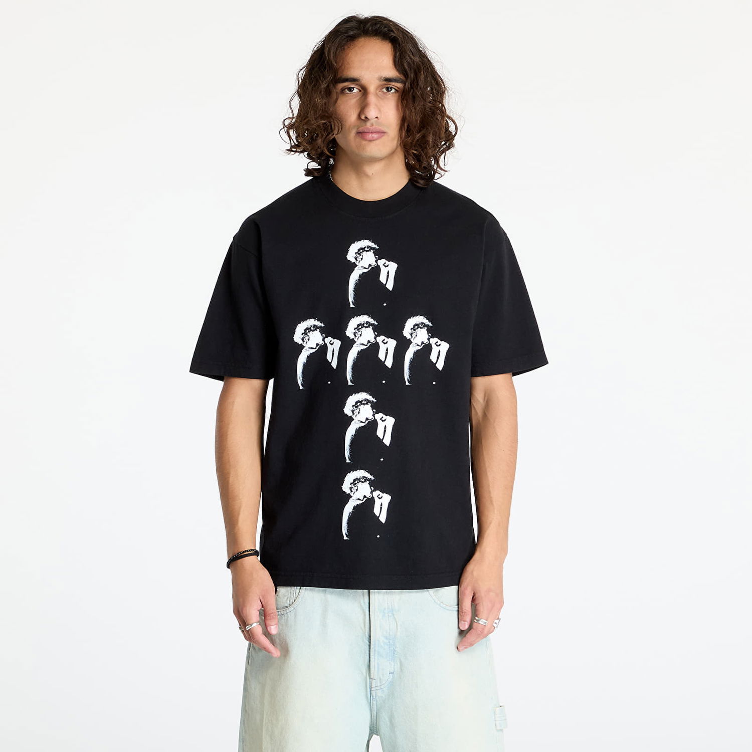 Тениска Pleasures Cross T-Shirt Black Черно | P24F075 BLACK, 0