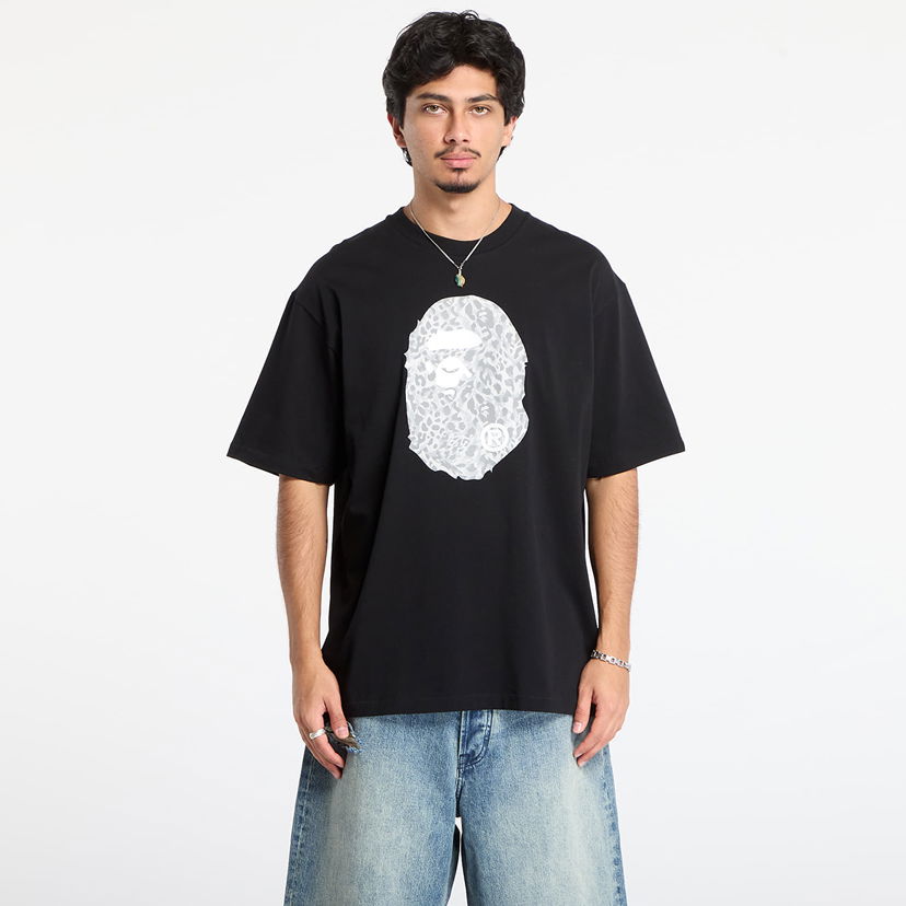 Тениска BAPE Wild Leopard Pattern Ape Head Relaxed Fit T-Shirt Черно | 001TEL801306MBLK