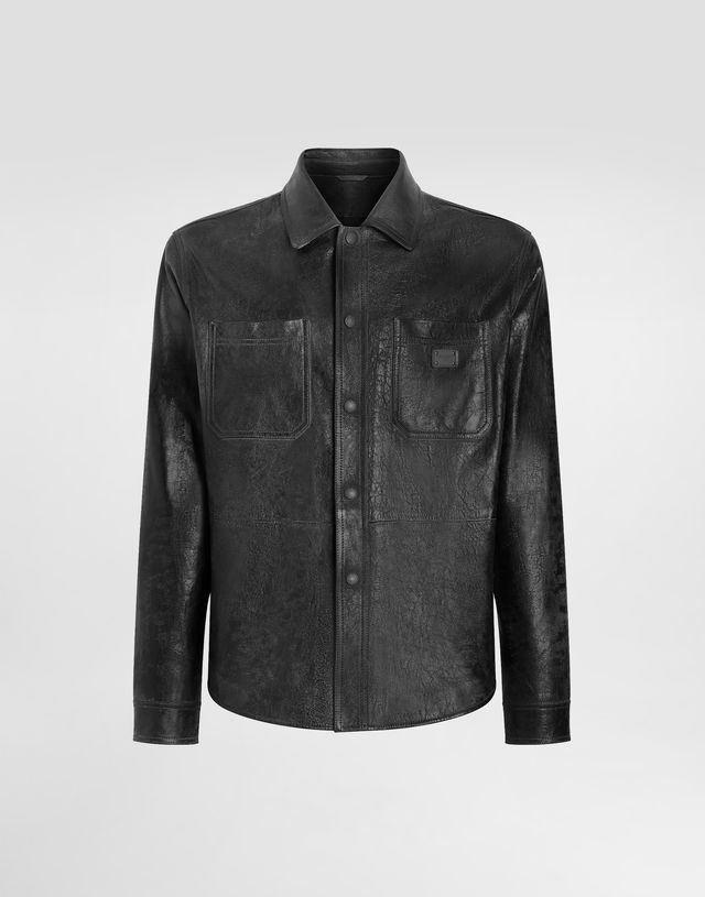 Dolce & Gabbana Leather Shirt With Logo