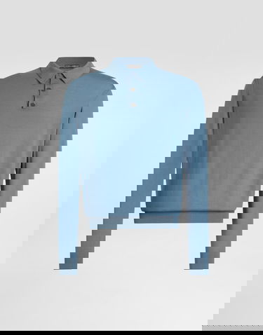 Поло тениска Dolce & Gabbana Cashmere Polo Shirt Синьо | GXZ25TJBW1PB0786, 0