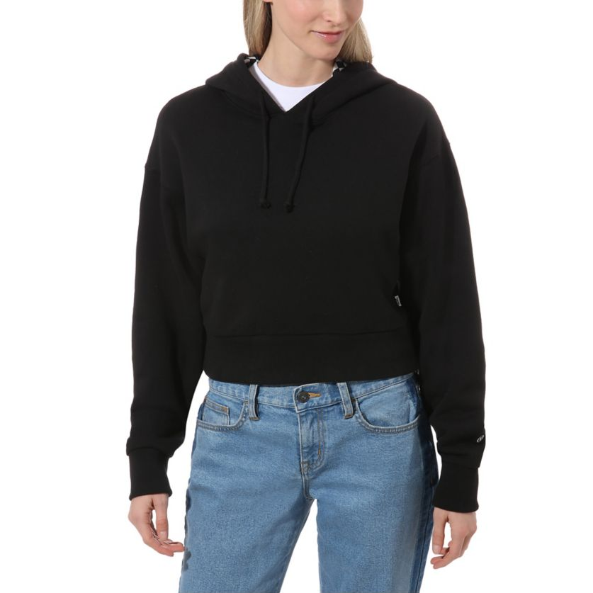 Суитчър Vans Cropped Hoodie Черно | vn0a47tmblk1, 0
