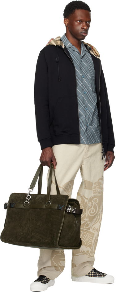 Голяма пазарска чанта Burberry Burberry B Clip Holdall Duffle Bag Зелено | 8107756, 3