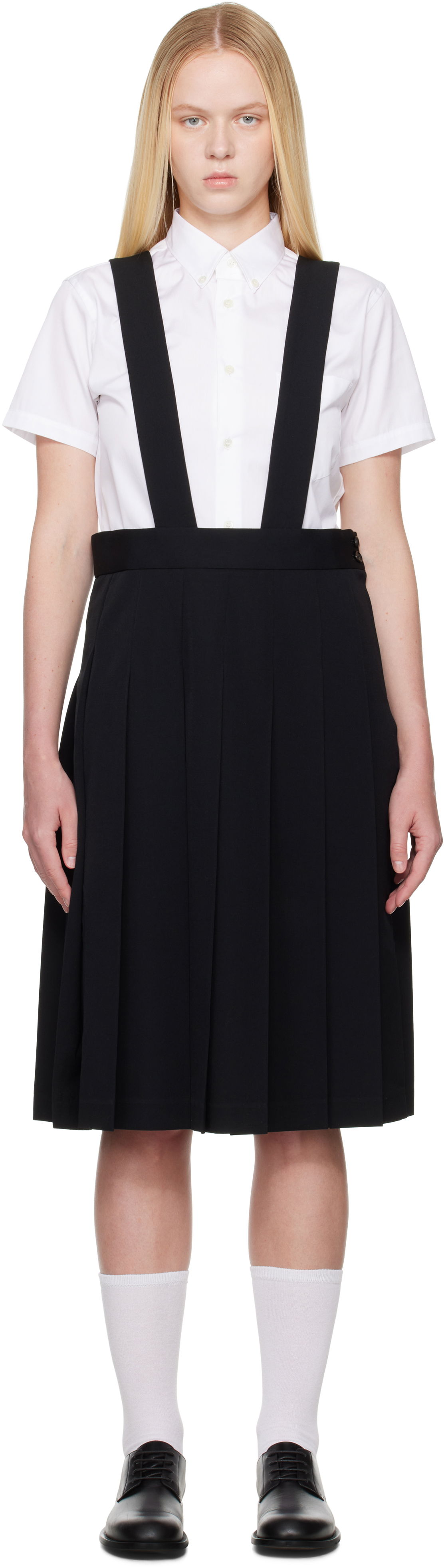 Пола Comme des Garçons Girl Pleated Pinafore Midi Skirt Черно | NZ-A007-051-1, 0
