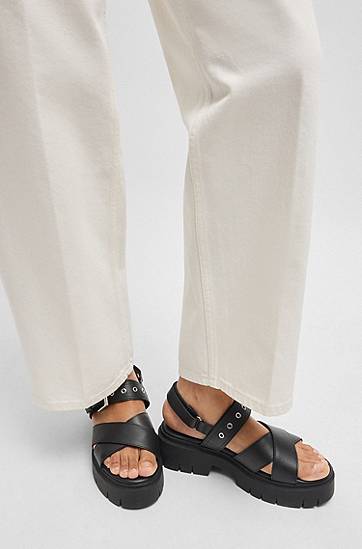 Аксесоари BOSS Buckled Strap Chunky Sole Sandals Черно | 50542072, 1