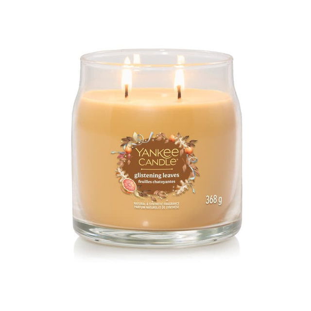 Signature Medium Jar 2 Wicks Glistening Leaves 368 g