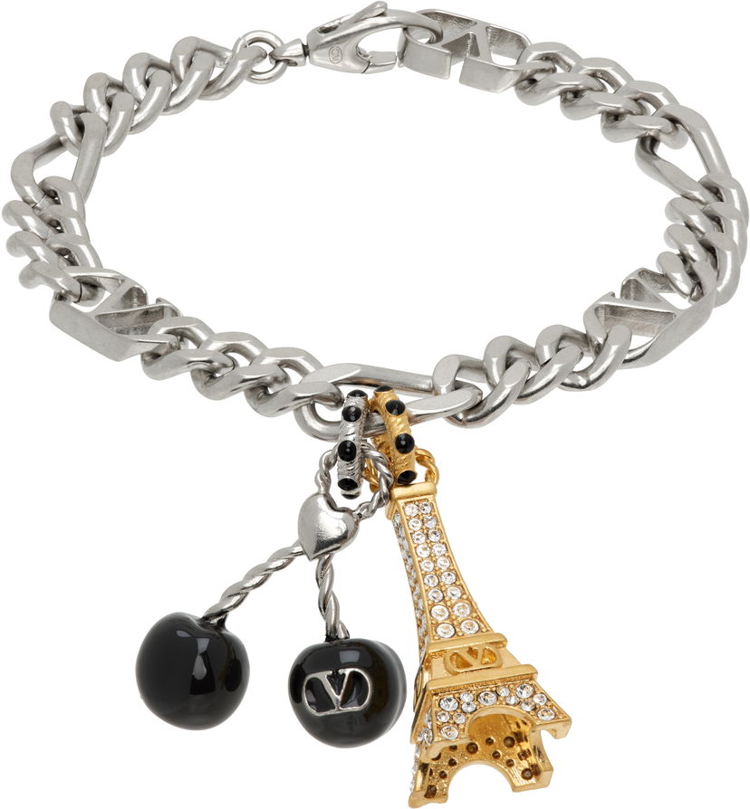 Гривна Valentino Valentino Garavani Chez Valentino Eiffel Tower Charm Bracelet Металик | 7Y2J0AL3VTI