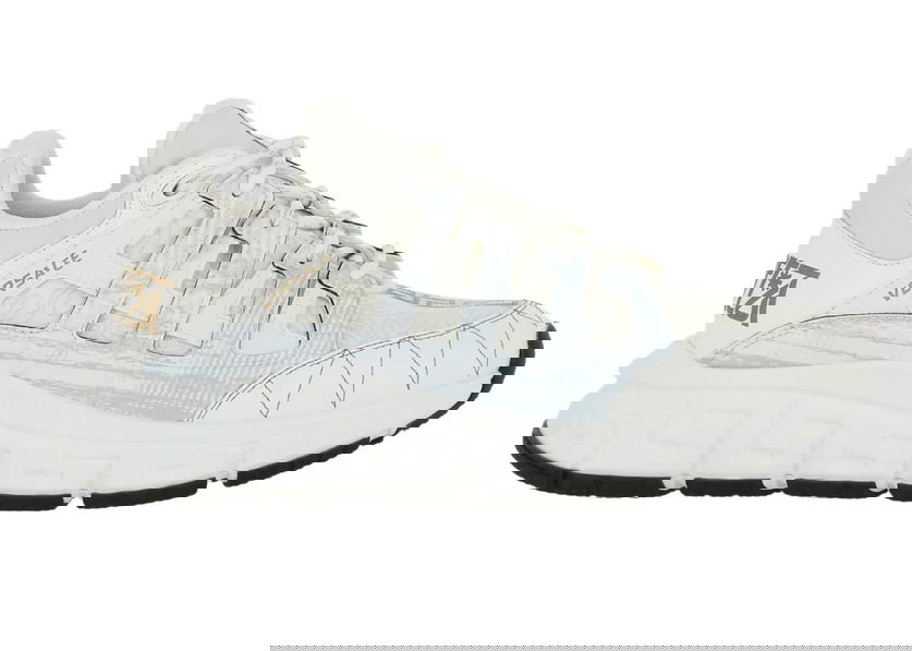 Кецове и обувки Versace Trigreca Glitter Sneaker White Gold (Women's) Бяло | 1004182 D18TCG D0191 10024, 0
