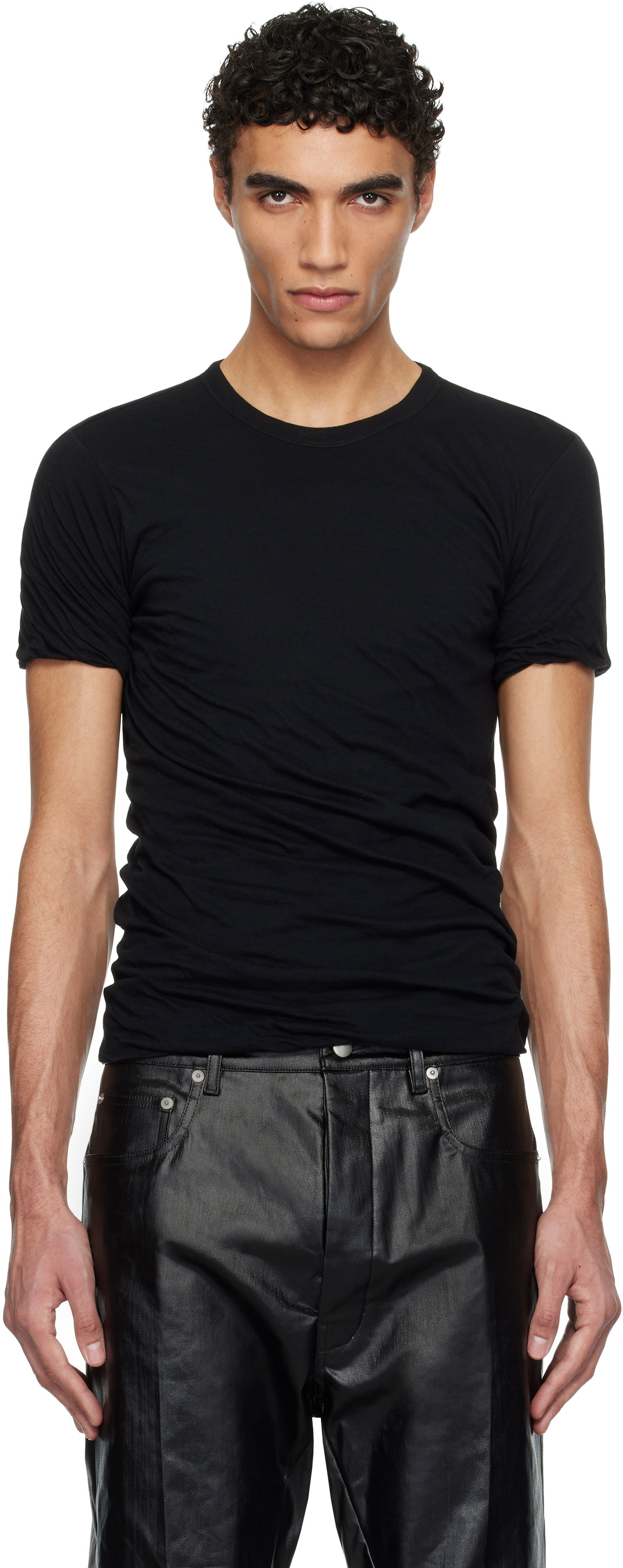 Тениска Rick Owens Rick Owens Porterville Double Short Sleeve T-Shirt Черно | RU01E5256 UC, 0