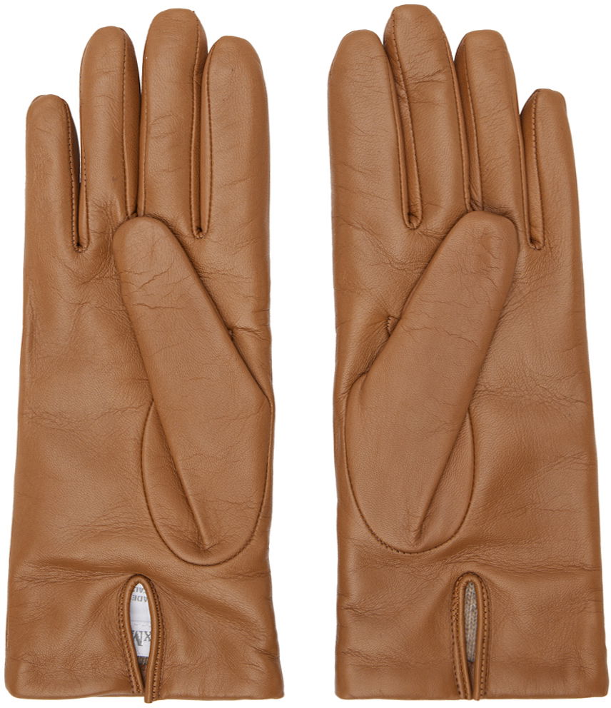 Ръкавици Max Mara Max Mara Nappa Leather Gloves Кафяво | 2424566021600, 1