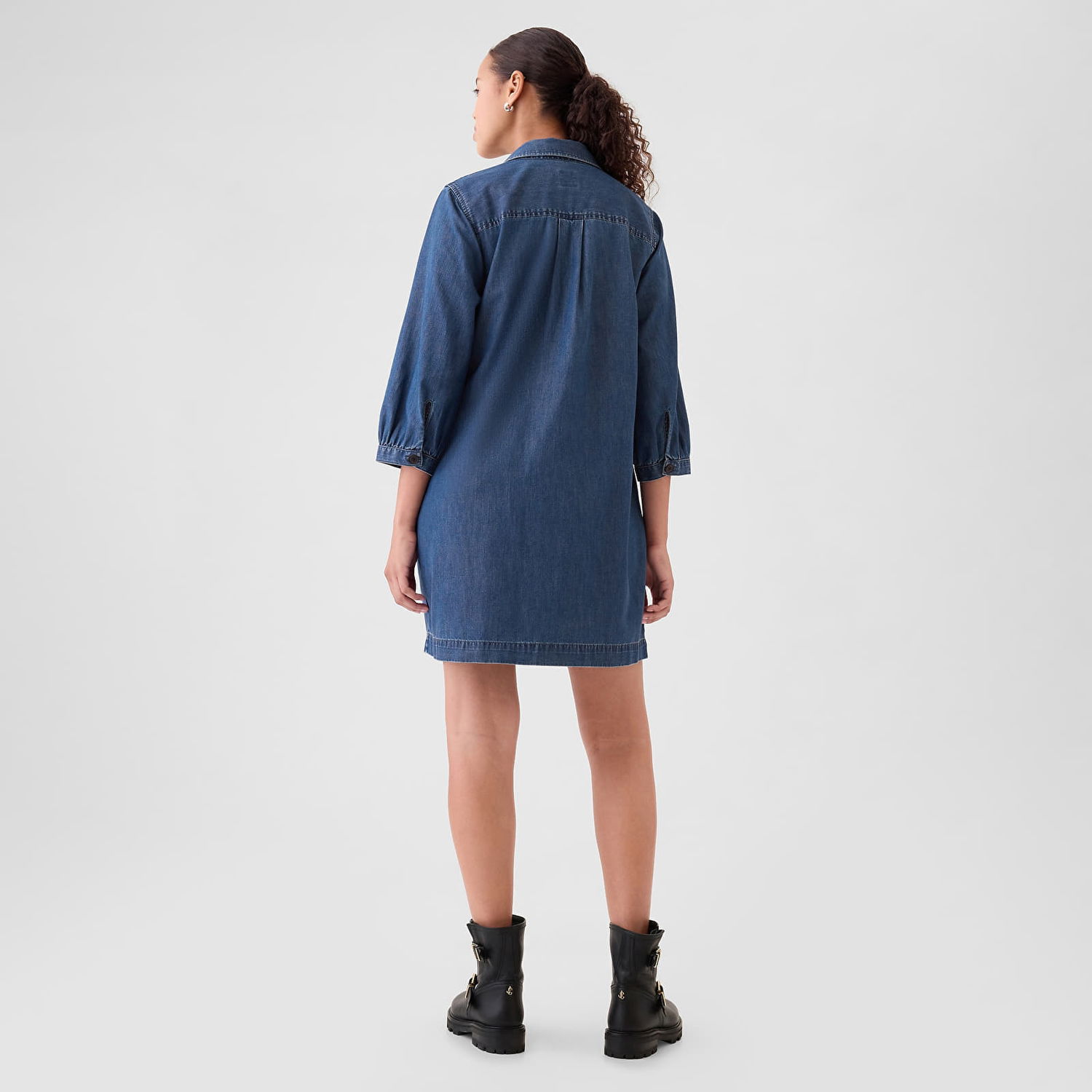 Pокля GAP Dress Denim Dress Dark Wash Indigo XS Синьо | 517110-00, 1