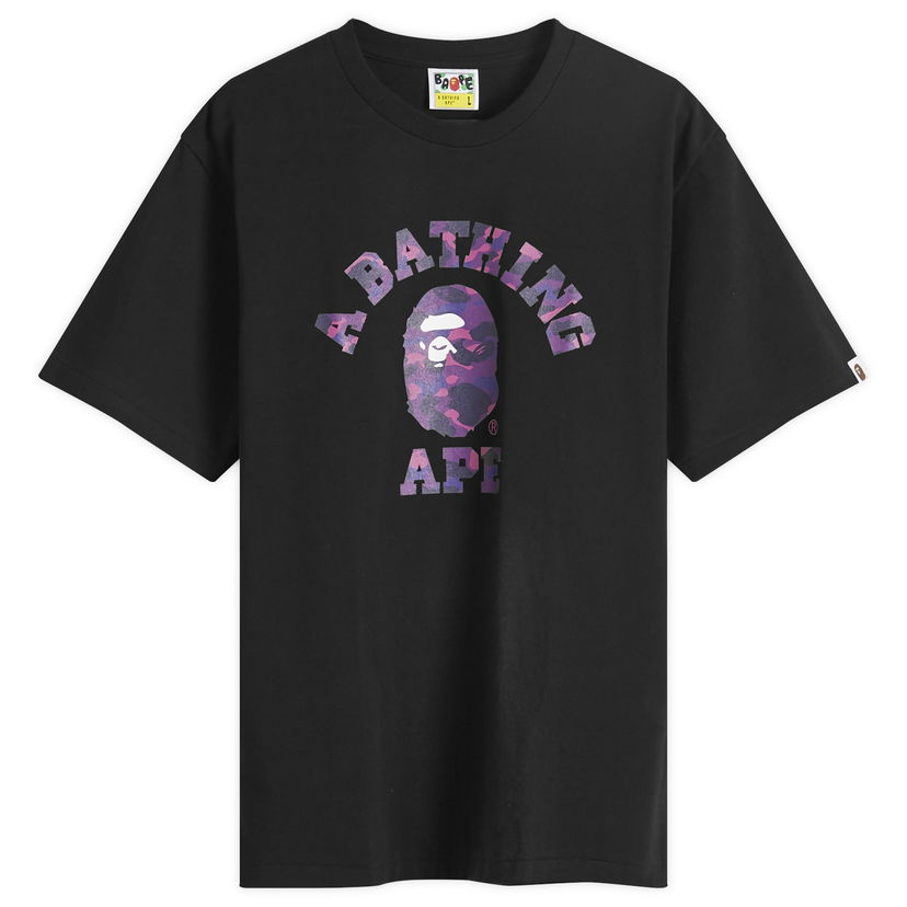 Тениска BAPE A Bathing Ape Colour Camo College Черно | 001TEK301017M-BPR