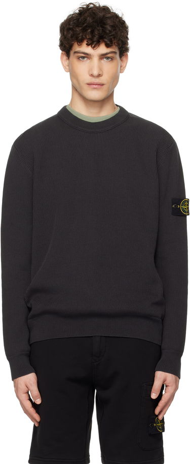 Пуловер Stone Island Stone Island Ribbed Organic Cotton Crewneck Sweater Сиво | K1S15 5100054 S00D8, 0