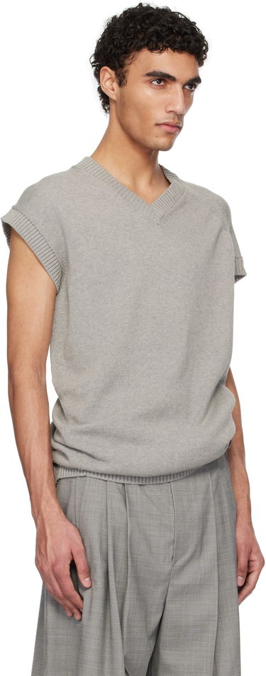 Пуловер HED MAYNER Hed Mayner V-Neck Knit Vest Сиво | HMMA75074A-HA600, 1