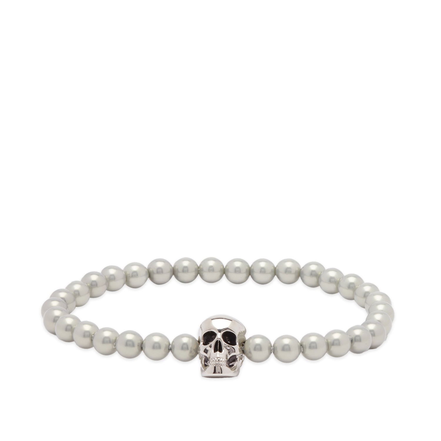 Гривна Alexander McQueen Skull Beaded Bracelet Сиво | 706979I170E-1445, 0