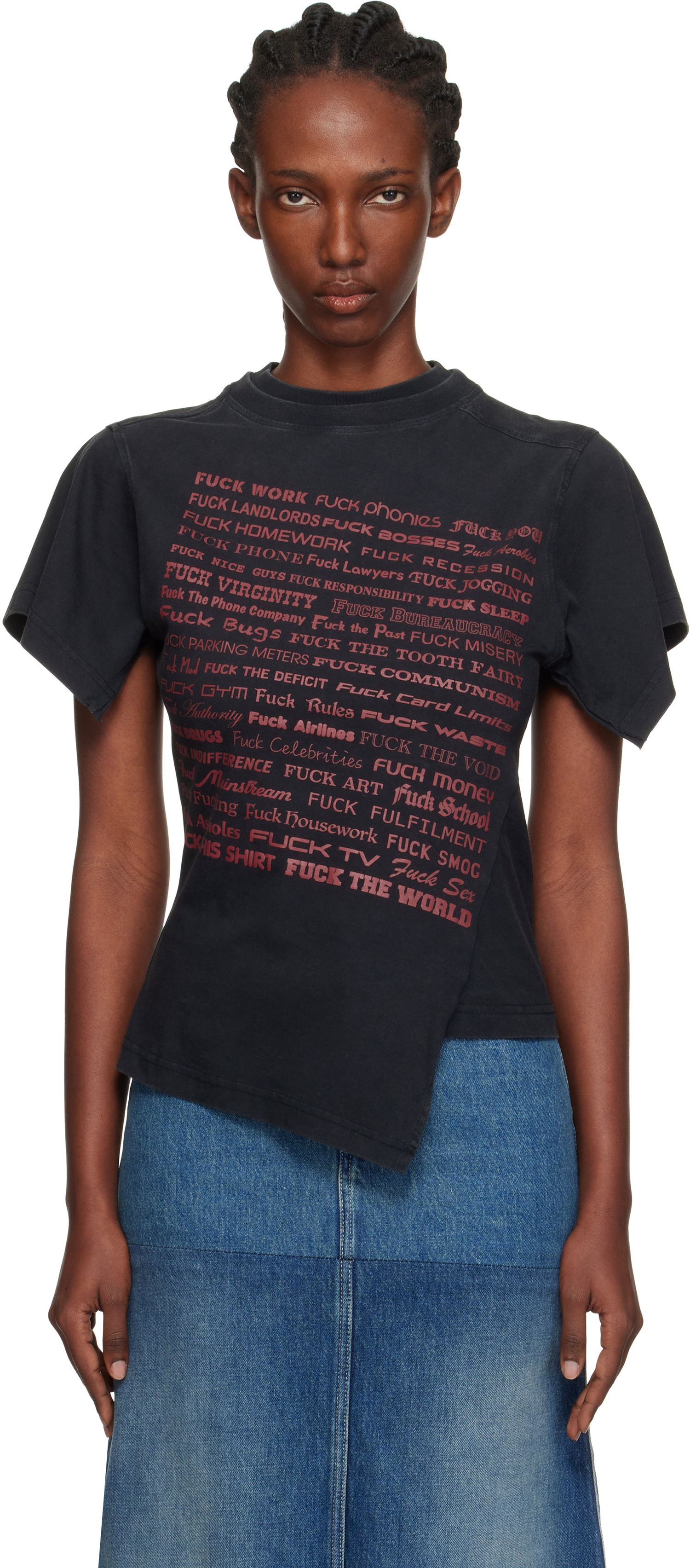 Тениска VETEMENTS Vetements 'Fuck' Shifted T-Shirt Черно | WH76TR690B, 0