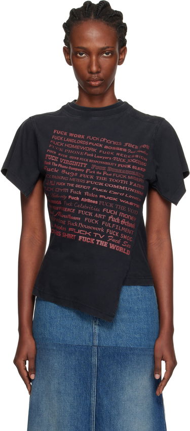 Тениска VETEMENTS Vetements 'Fuck' Shifted T-Shirt Черно | WH76TR690B, 0