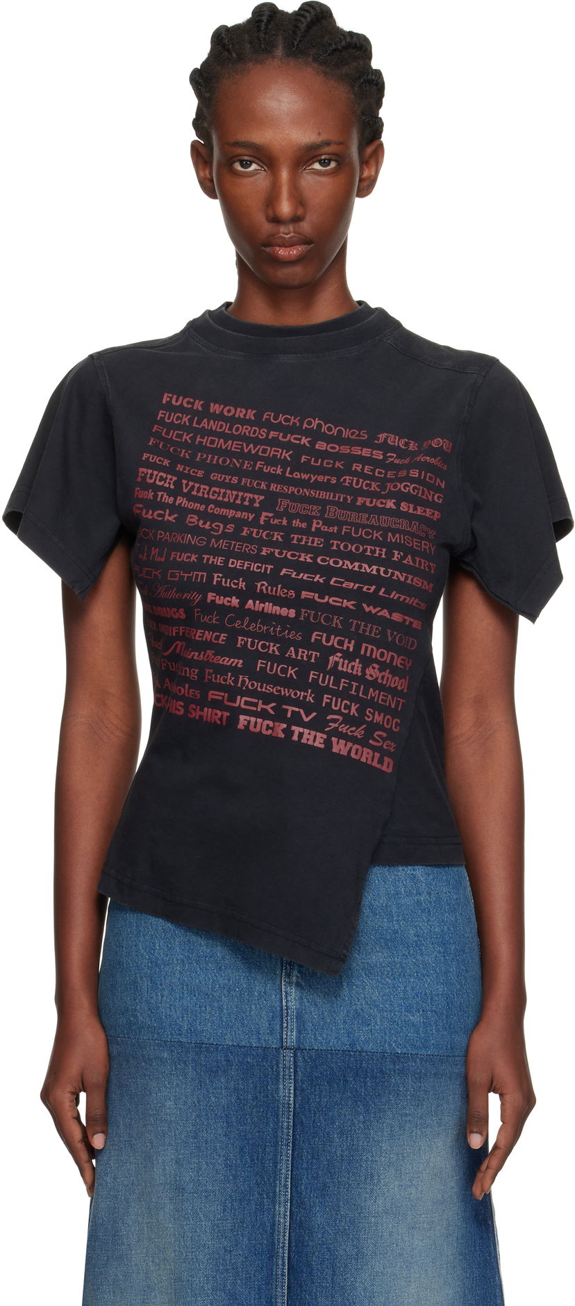 Тениска VETEMENTS Vetements 'Fuck' Shifted T-Shirt Черно | WH76TR690B