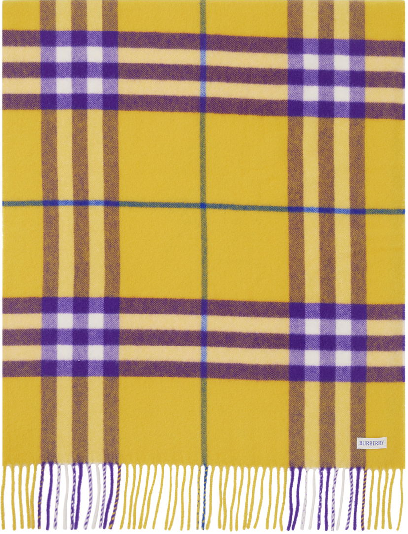 Шал Burberry Wide Check Scarf Yellow / Purple Жълто | 8076918