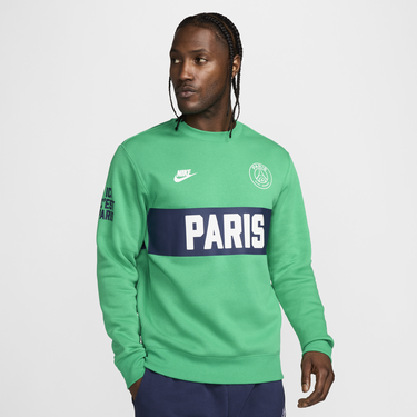 Суитчър Nike Paris Saint-Germain Club Sport Essentials Crewneck Sweatshirt Зелено | FQ3010-324, 0