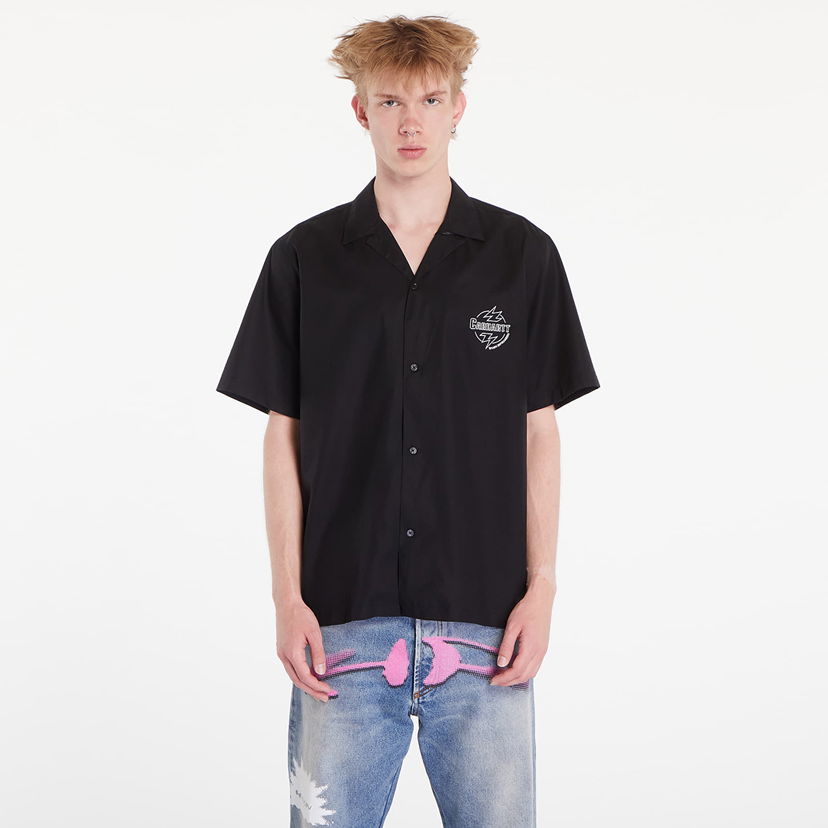 Риза Carhartt WIP Ablaze Short Sleeve Shirt UNISEX Black/ Wax Черно | I033690.K02XX