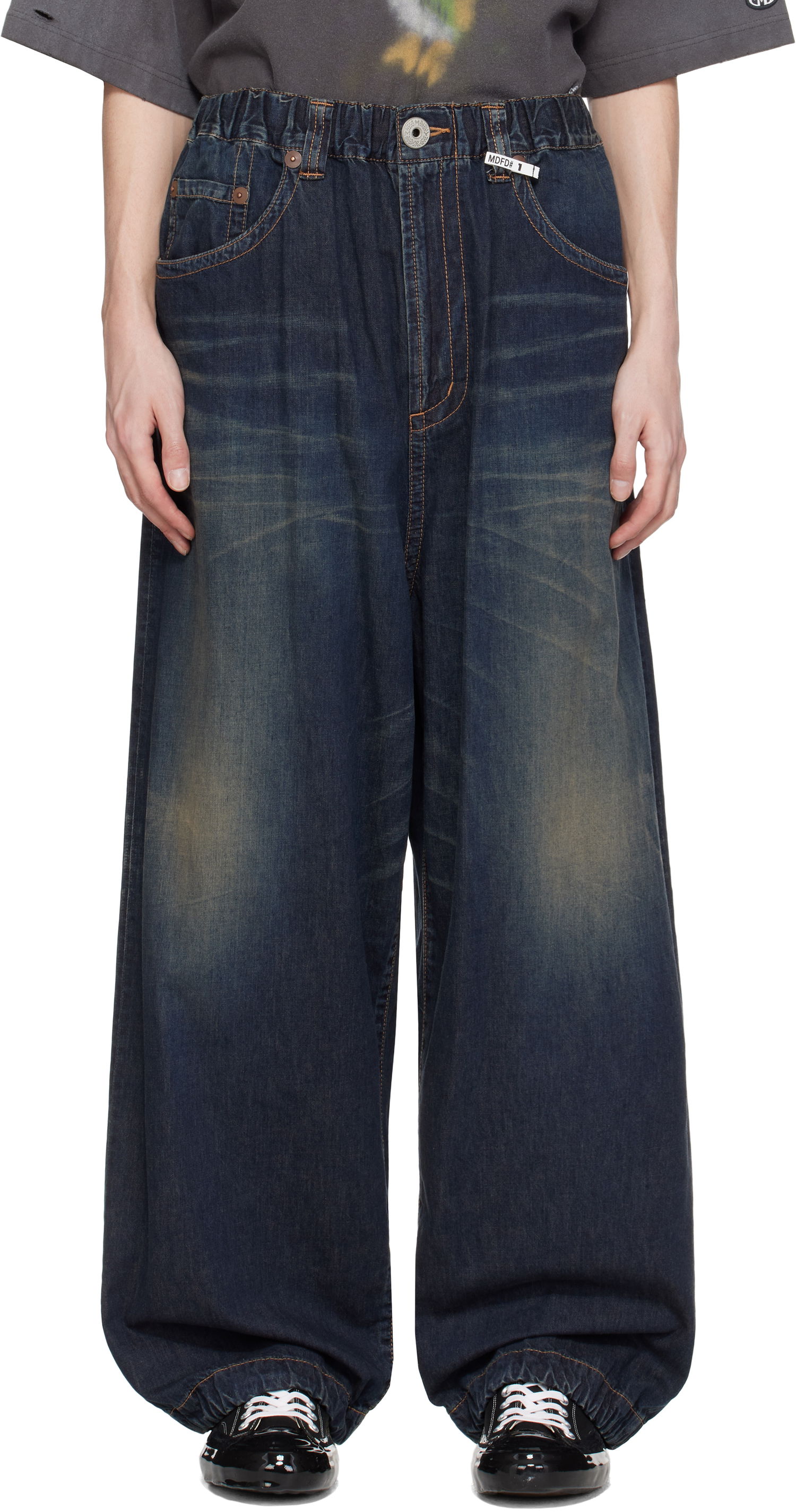 Дънки Maison MIHARA YASUHIRO MIHARA YASUHIRO Wide Leg Denim Jeans Синьо | J14PT123, 0
