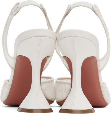 Кецове и обувки Amina Muaddi Amina Muaddi Holli Lace Slingback Heels Бяло | HOLLI LACE SLING LACE, 1