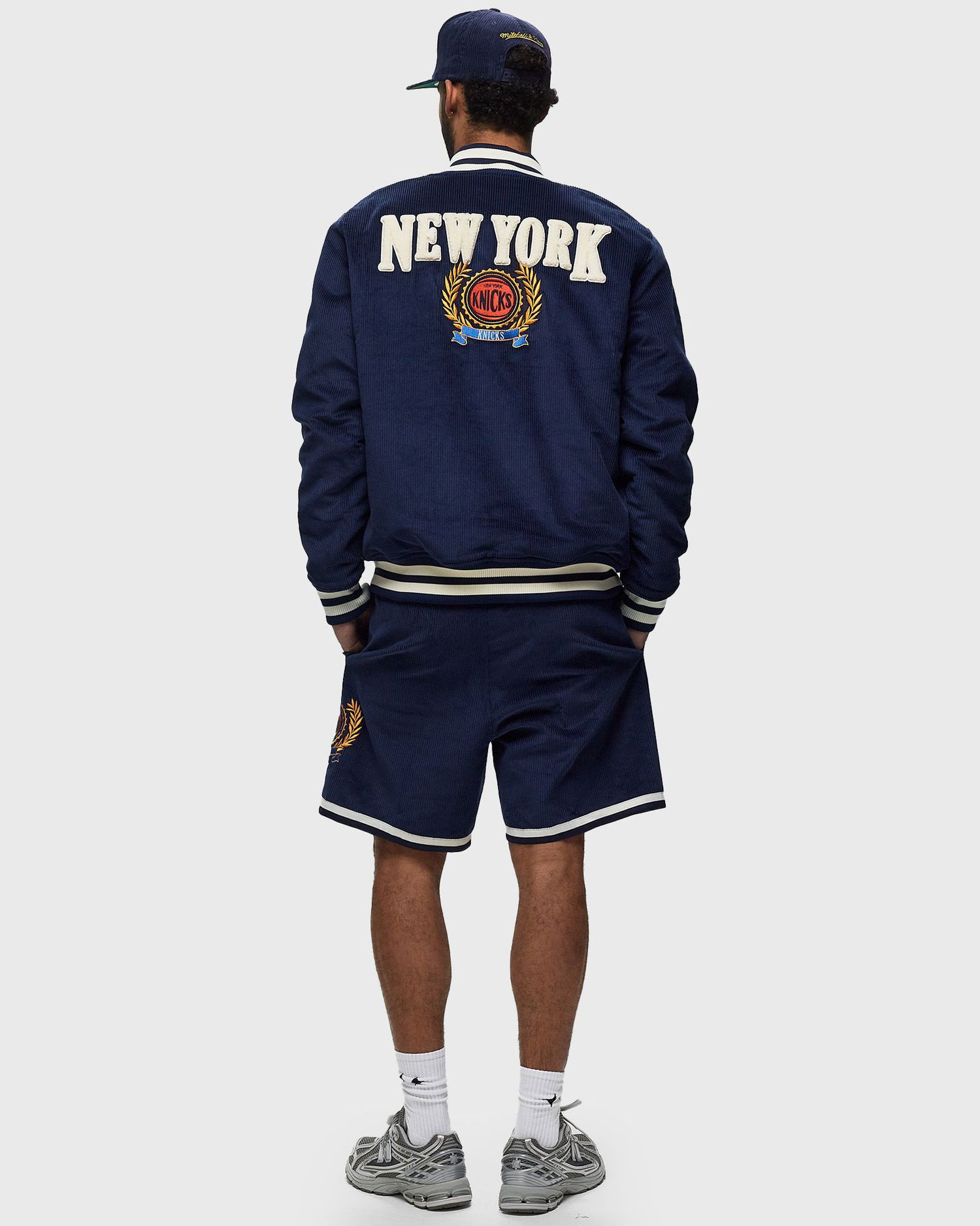 Яке бомбър Mitchell & Ness NBA COLLEGIATE VARSITY JACKET NEW YORK KNICKS Тъмно синьо | OJBF6109-NYKYYPPPNAVY, 1