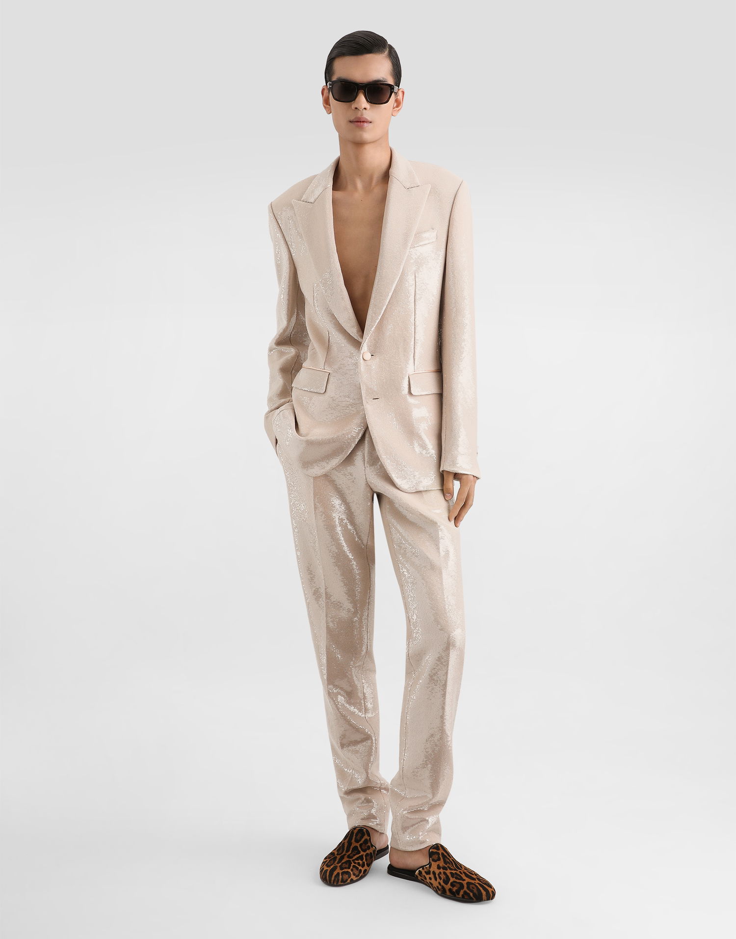 Яке Dolce & Gabbana Sicilia Single-breasted Light Jacket With Sequins Бежово | G2TV4TFLSIMM0121, 1