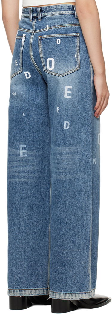 Дънки We11done Random Logo Straight Leg Jeans Синьо | WD-DP3-22-387-W-NV, 2