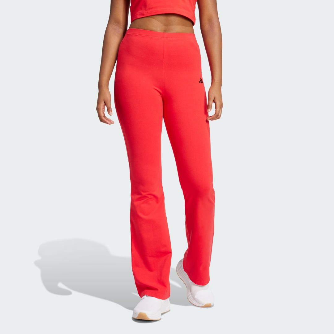 Спортни панталони adidas Performance Essentials Small Logo Flared Leggings Червено | JD3074, 0