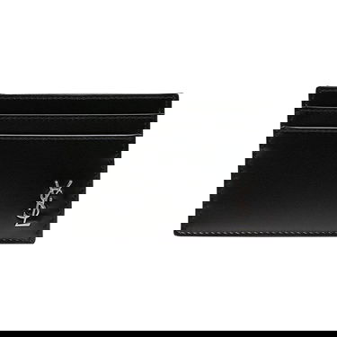 Портфейл Saint Laurent Logo Plaque Cardholder Черно | 607603 1JB0E 1000, 1