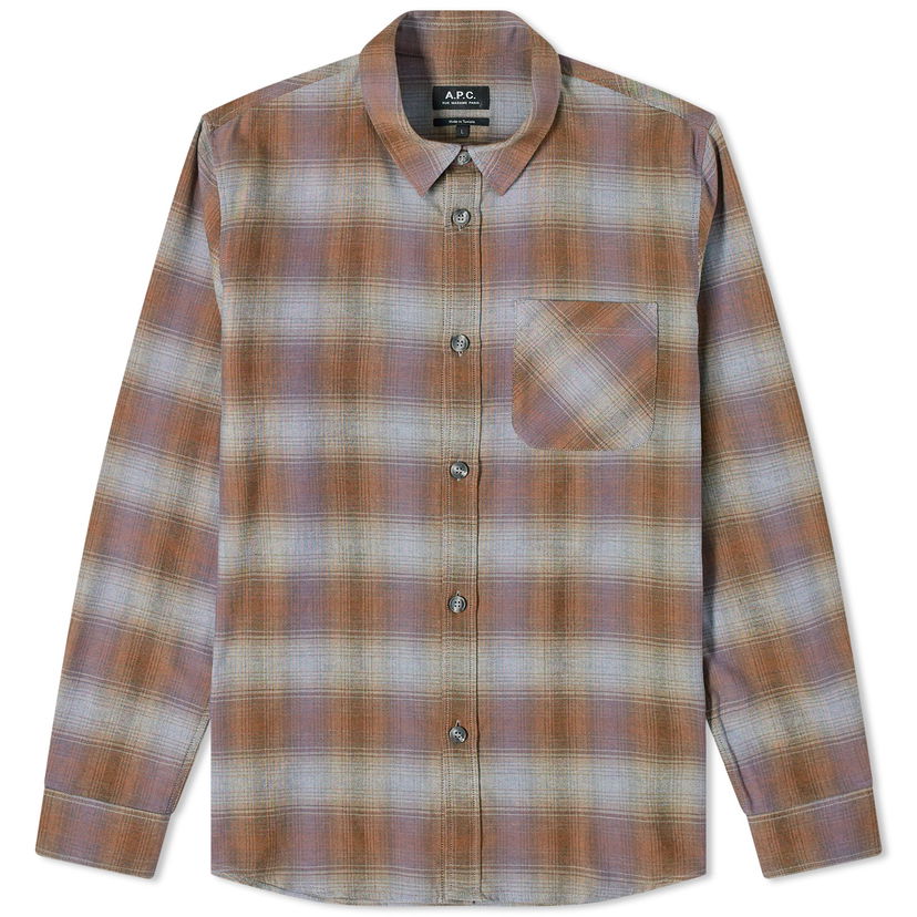 Риза A.P.C. Trek Button Down Check Shirt Кафяво | COGVW-H02396-CAD