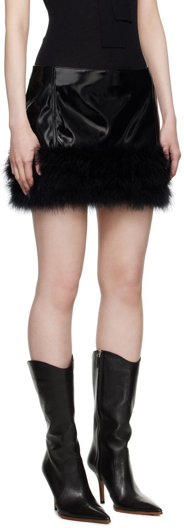 Пола Blumarine Blumarine Feather Faux-Leather Miniskirt Червено | A422G183A, 4