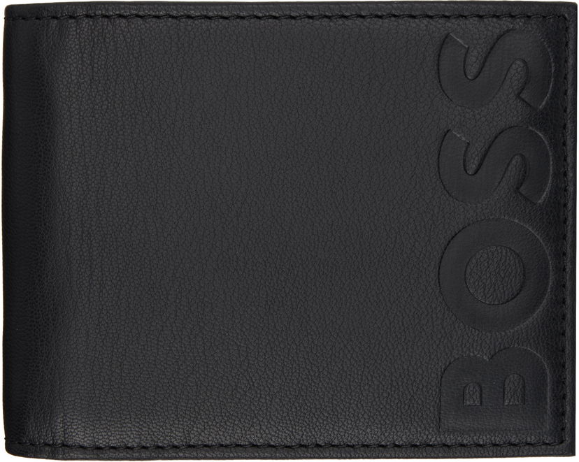 Портфейл BOSS Emed Logo Leather Wallet Черно | 50470784